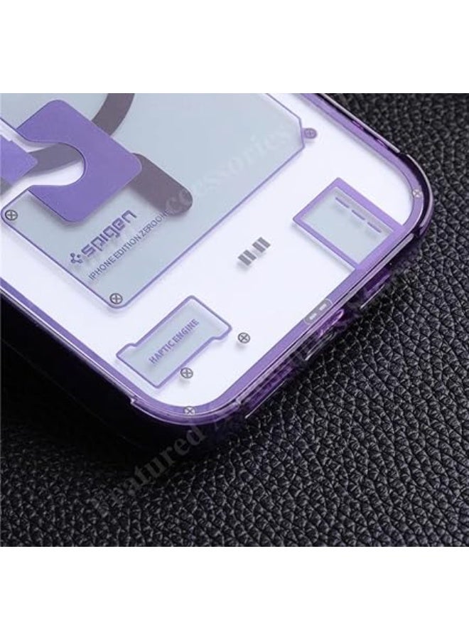 سبايجن حافظة شفافة غير لامعة Ultra Hybrid (MagFit) مصممة خصيصًا لهاتف iPhone 14 Pro max [تقنية مقاومة الاصفرار] حافظة (أرجوانية، iPhone 14 pro max) - Image 4